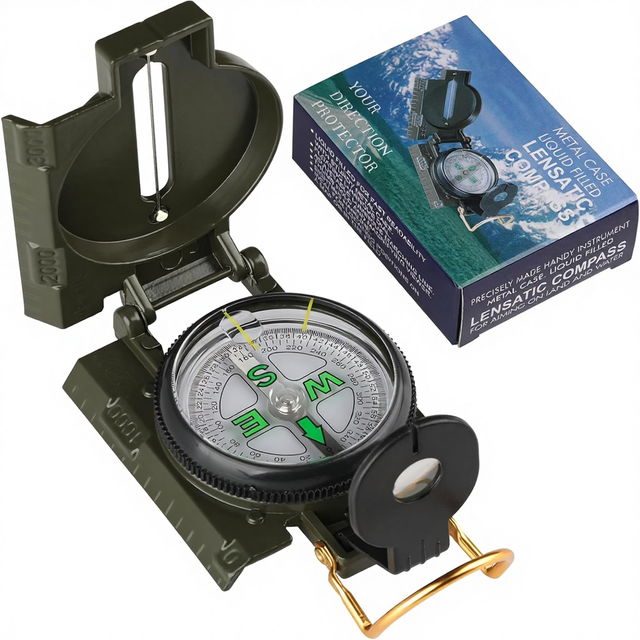 Compass Hiking Survival Wilderness Kids Magnetic Aluminum Gear Set Navigation Map Shockproof Backpacking Camping Hunting