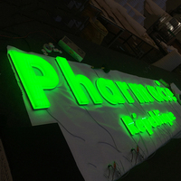 Aangepaste Pharmacie Winkel Naam Logo Reclame Fronlit Verlichte Led Acryl Brief Teken