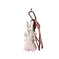 Porte-clés en tissu 3D fait main style forêt, motif fleur et poupée de dessin animé, breloque de sac vintage, cadeau pour étudiants - Vente en gros