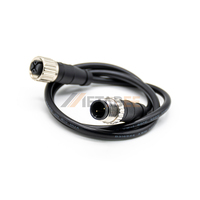 Konektor Penerbangan M12 Male ke Kabel Harness 2 Pin Sm Plug, Kabel Daya DC Industri dengan Konektor Quick Lock 2p