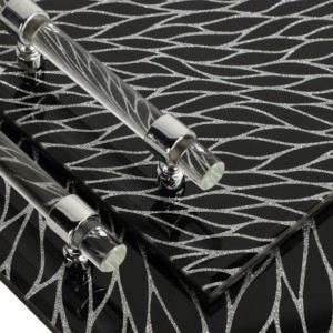 Vassoi moderni rettangolari in vetro con manici in cristallo per decorazioni centrotavola e arredamento per la casa - Product Image 4