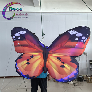 Mariposa inflable gigante de fondo de alta calidad atractiva para decoración de escenario de eventos