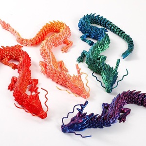 Ornement de bureau Dragon Chinois imprimé en 3D, modèle de jouet en plastique multi-articulé, article tendance TikTok pour cadeau de célébrité d'Internet - Product Image 3