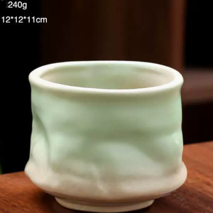 Taza de Cerámica Artesanal Creativa con Diseño Plegado Irregular, Taza Multiusos para <span class=keywords><strong>Espresso</strong></span>, Taza de Degustación de Cerámica Retro de Lujo para Latte Art y Té - Product Image 5