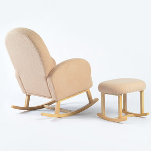 Mobilier élégant et confortable Chaise berçante Style américain Chaise de pépinière Canapé simple Chaise avec repose-pieds - Product Image 4