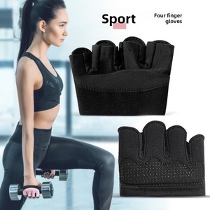 <b>Half</b> Finger Gym Gloves Pink Black Weight Lifting Breathable Non <b>Slip</b> Adjustable Wrist Strap Unisex Fitness Gloves - Product Image 2