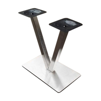 Pied de table personnalisé en acier inoxydable poli, forme rectangulaire en V, pour table basse d'extérieur