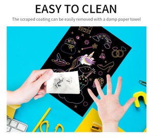 बच्चों का जादू इंद्रधनुष रंग खरोंच कला कार्टून पेंटिंग पेपर कार्ड लड़कों और लड़कियों की शैक्षिक पुस्तक - Product Image 3