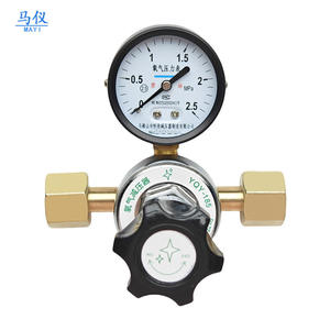 Collecteur de gaz tout en cuivre fabriqué en usine YQY-185 Norme nationale Boîte de stabilisation de pression à deux étages Vanne de réduction de pression d'oxygène - Product Image 5