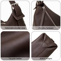 Sac Hobo en Cuir Vintage de Boutique, Grain Supérieur, Style Décontracté, Sangle Nouée, pour Femme, Idéal Week-end et Quotidien