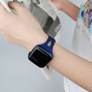 YHQ-Correa para <span class=keywords><strong>Apple</strong></span> <span class=keywords><strong>Watch</strong></span>, banda de silicona delgada para iWatch serie 7 <span class=keywords><strong>6</strong></span> 5/4/3 SE, 44mm, 40mm, 45mm, 41mm, 38mm, 42mm - Product Image 3