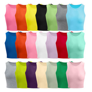 Slim Fit Zomer Katoenen Cropped <span class=keywords><strong>Tops</strong></span> Mouwloos Sexy Baby Tee Hiphop Stijl High Xl Aanpasbare <span class=keywords><strong>Tops</strong></span> Dames Groothandel - Product Image 3