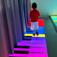 Les accessoires interactifs commerciaux ont mené la piste de danse rgb allument le piano géant de plancher pour la décoration de partie