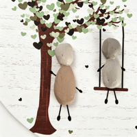 Figurine en résine, plaque ovale décorative en MDF, mini figurines assemblables, 25x18cm, impression personnalisable