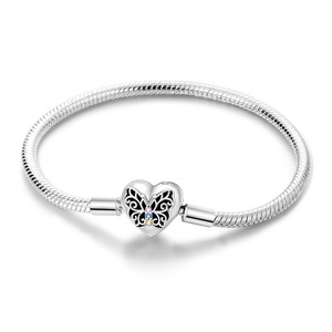 Pulsera con Dije de Corona Transfronteriza con Moissanita de Corte Corazón, Chapada en Plata de Ley 925, Unisex, Certificada GDTC - Product Image 5