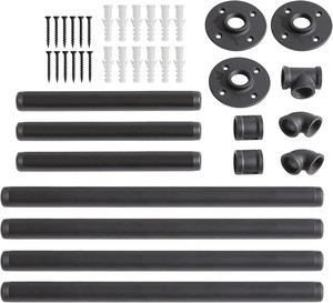 70 Inch Industrial Pipe <strong>Clothes</strong> Bar Rack <strong>Wall</strong> Mounted Garment Hanging Storage <strong>Rail</strong> for Bedroom Living Room Laundry Room - Product Image 6