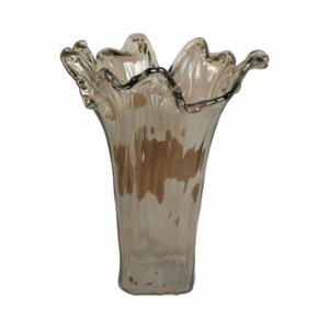 Vaso in vetro con bordo ondulato per l'arredamento del soggiorno, moderno, da tavolo, per uso domestico - Product Image 4