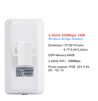 Pont routeur sans fil EDUP extérieur 2,4 G/5,8 GHz longue portée 1 km avec affichage LED, répéteur de signal WiFi, pont réseau POE