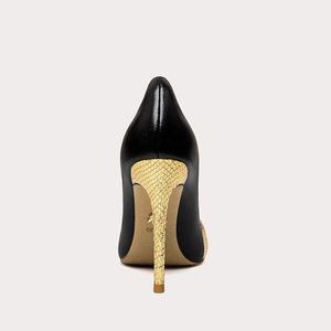 <span class=keywords><strong>Scarpe</strong></span> Plus Size a Vestibilità Ampia <span class=keywords><strong>con</strong></span> Stampa Serpente, Dettagli Dorati, <span class=keywords><strong>Tacco</strong></span> a Spillo Super Alto, Fodera in Pelle di Pecora, Stile Britannico Elegante - Product Image 2