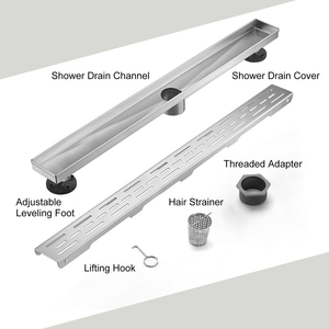 Drenaje de piso lineal de acero inoxidable 304 de 30 pulgadas Neodrain, de gran venta, con inserto para azulejos y brida, diseño moderno para baño - Product Image 2