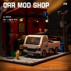 EN STOCK JD142 MOC Idea Taller de Reparación de Autos Estilo Americano, Bloques de Construcción, Ladrillos para Armar, Juguetes DIY para Niños, Regalo de Navidad - Product Image 4