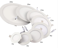 Plafonnier LED moderne ultra-fin rond et carré 3W 6W 9W 12W 15W, éclairage intérieur, lampe LED, panneau lumineux LED pour bureau
