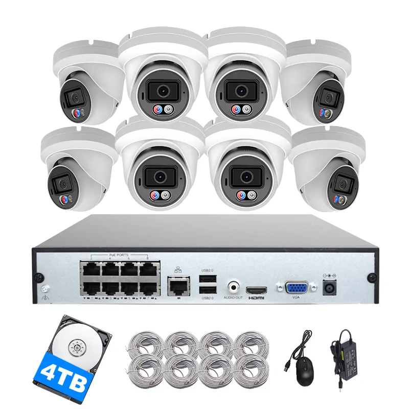 6MP Starlight Active Deter rence 8CH IP PoE NVR Kit F1.0 Objektiv Rot Blau Licht IP-Sicherheits netzwerk CCTV-Kamerasystem für den Außenbereich