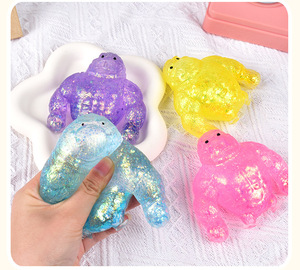 Juguete Antiestrés de Gorila Transparente con Purpurina, Textura de Maltosa, Juguete Sensorial para Apretar, Juguete Blandito para Aliviar la Ansiedad, Regalo para Niños - Product Image 2
