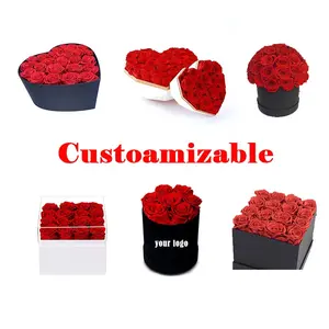 Nuevas ideas de productos 2023 Regalo del Día de San Valentín Immortal Infinity Eternal Everlasting Stabilized Preserved Roses Flowers Box