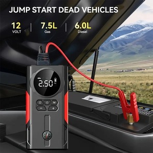 Compresor de <span class=keywords><strong>Aire</strong></span> Eléctrico Portátil Multifunción ABS <span class=keywords><strong>para</strong></span> Autos, Inflador de Neumáticos 2 en 1 y Arrancador de Emergencia 12V/5V - Product Image 2
