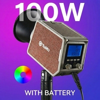 TOLIFO PL-100RGB, lumière vidéo LED RGB de 100W, format poche, avec batterie de 66,6 Wh, lumière COB portable pour la vidéographie, la photographie et le studio