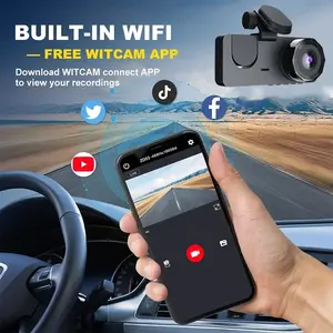 Kamera Dasbor WiFi 1080P Kamera Tampak Belakang Nirkabel Perekam Video <span class=keywords><strong>DVR</strong></span> Mobil Penglihatan Malam IR GPS MicroSD Kotak Hitam Kendaraan Perjalanan Harian - Product Image 3