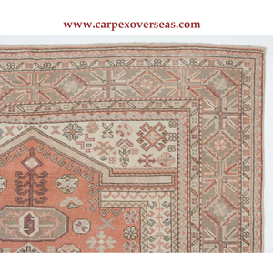 Hermosa alfombra Oushak hecha a mano de tamaño personalizado, cómoda lana antimicrobiana para la sala de estar del hogar que acepta mascotas - Product Image 3