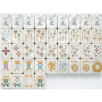 Jeu de tuiles de Mahjong américain en nacre et acrylique, design artistique américain, jeu de société pour divertissement et fête