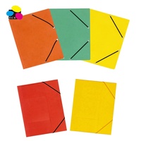 Carpeta de Archivo de Papel Ecológica Personalizada de Fábrica, de un Solo Color, 180G, con 3 Solapas, Bandas Elásticas, Embalaje en Bolsa de Polipropileno, Paquete de 25 para Oficina
