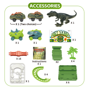 JUNRONG Ensemble de voies de circulation pour voitures dinosaures, <span class=keywords><strong>garage</strong></span> de stationnement à 3 niveaux avec voitures dinosaures électriques, lumières LED, ensemble de jeu pour enfants, à partir de 3 ans - Product Image 6