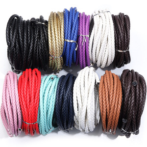 Colorful <b>Braided</b> Leather Rope 6mm 7mm Round DIY Jewelry Accessories Retro Style - Product Image 4