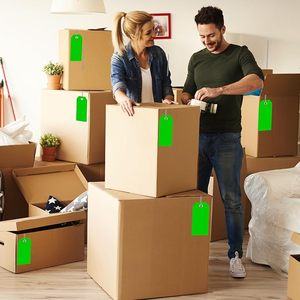 2x4 inch 10mil Vàng nhựa vận chuyển thẻ có thể tái chế nhiệm vụ nặng nề treo thẻ chuỗi không thấm nước ghi nhãn thẻ tăng cường Quà Tặng - Product Image 3