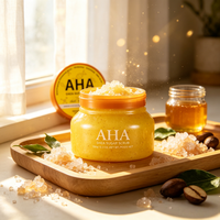 Gommage corporel exfoliant au sucre AHA, beurre de karité, hydratant, nettoyant en profondeur, rajeunissant la peau, vente en gros ODM OEM