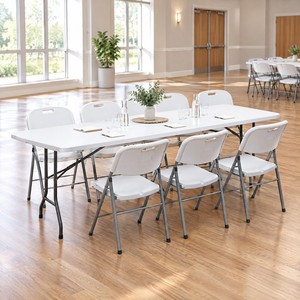 Mesa Plegable de Plástico Moderna, Impermeable, de Tamaño Personalizado, para Bodas, Banquetes, Fiestas, Campamentos, Villas, Reuniones, Resistente y Duradera, Venta al Por Mayor - Product Image 1