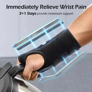 <span class=keywords><strong>Attelle</strong></span> de poignet réglable à 3 tiges en polyester et nylon respirant, <span class=keywords><strong>attelle</strong></span> pour syndrome du canal carpien avec fermeture auto-agrippante pour tendinite, arthrite, main - Product Image 2