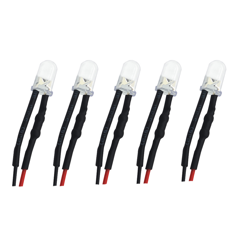 Светодиодная лампа 5 мм, 5-12 В, 20 см, Предварительно Проводная, белая, красная, зеленая, синяя, желтая, УФ-Диодная лампа, украшение, светоизлучающие диоды, припаянные