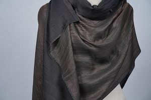 Zari Reversible Stole for Women Soft Dual Tone Zari <b>Shawl</b> <b>Wrap</b> Elegant Designer Reversible Stole Lightweight Luxury Fashion - Product Image 6