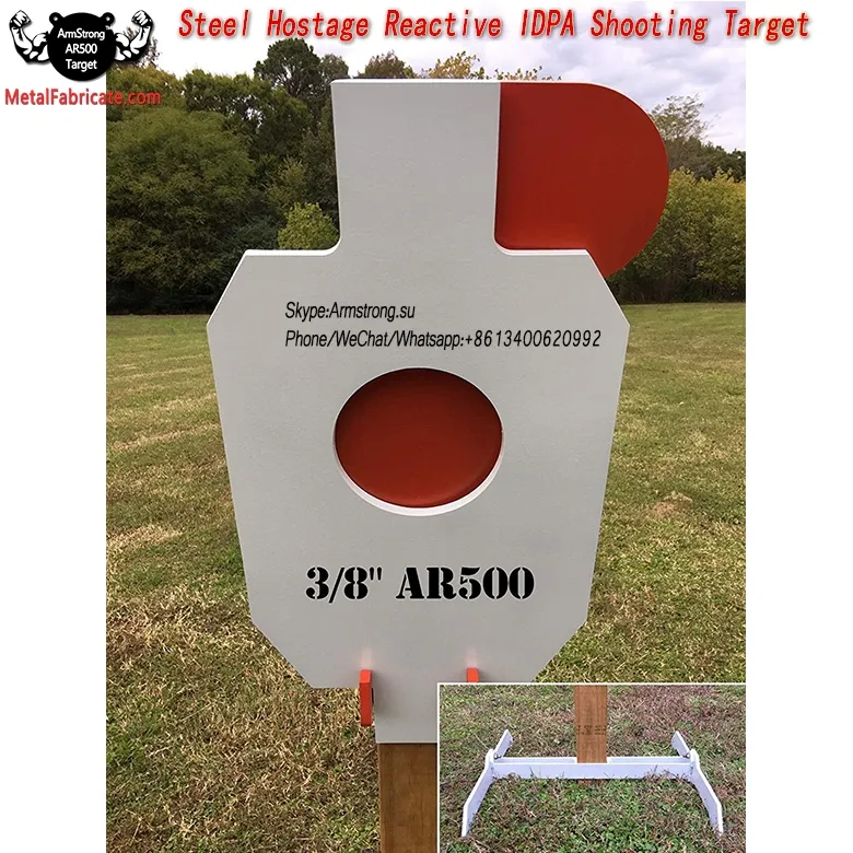 ArmStrong Metal T517 AR500 Steel Hostage Reactive IDPA 2/3 Shooting Target 3/8in 12X20 w/Stand