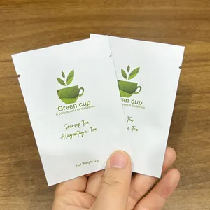 Factory Price Tea Sachet Own Design Foil Lining Custom Tea Powder 3 Side Sealed Bags Vitamin Capsule Pouches