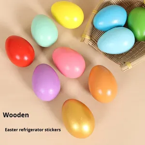 Colorful Resin Wooden Egg 3D <b>Magnetic</b> Ornament Creative Modern Medium Personalized Eco-friendly Fridge Magnet Decoration Message - Product Image 6