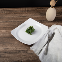 Logo personnalisé 9 pouces écologique mélamine vaisselle incassable Rectangle dîner assiette de service moderne blanc plats ménages