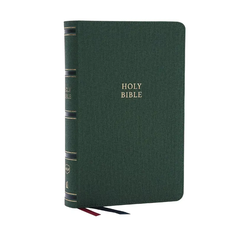 Cubierta de lino vintage, impresión bíblica personalizada, diario de estudio bíblico con bordes dorados