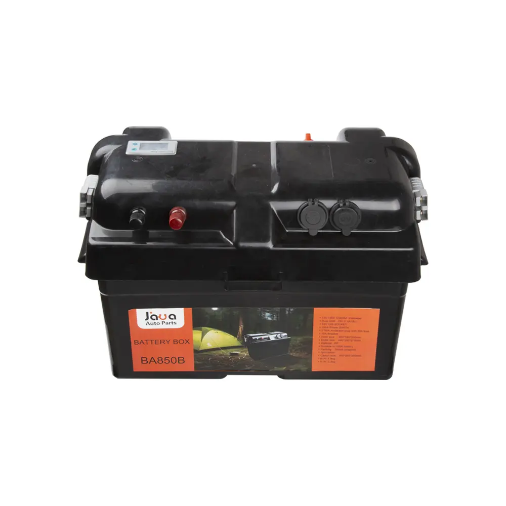 Al Aire Libre portátil 12V carga Solar IP67 PP Material caja de batería de plástico/caja para coche marino Camping caja de distribución de viaje