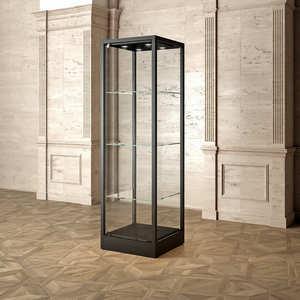 Vitrina para Museo Iron Museum 60x60x200cm Negra con 3 Estantes de Vidrio e Iluminación LED para Exhibiciones de Sobremesa - Product Image 3